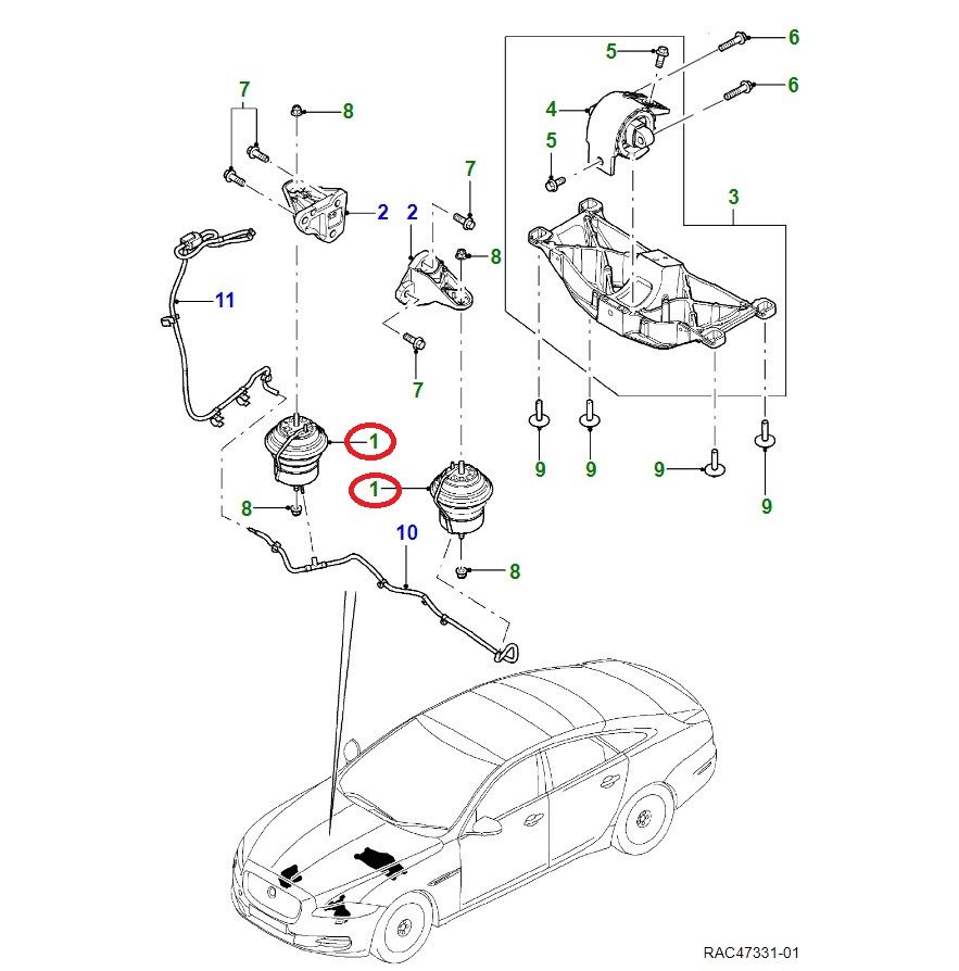 C2D6341 Motor Kulak Takozu Sağ veya Sol Orijinal