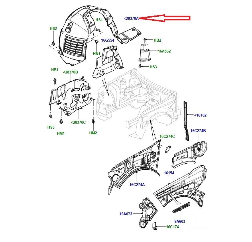 LR019148 Ön Çamurluk Davlumbazı Sol V8 Dizel Range Rover
