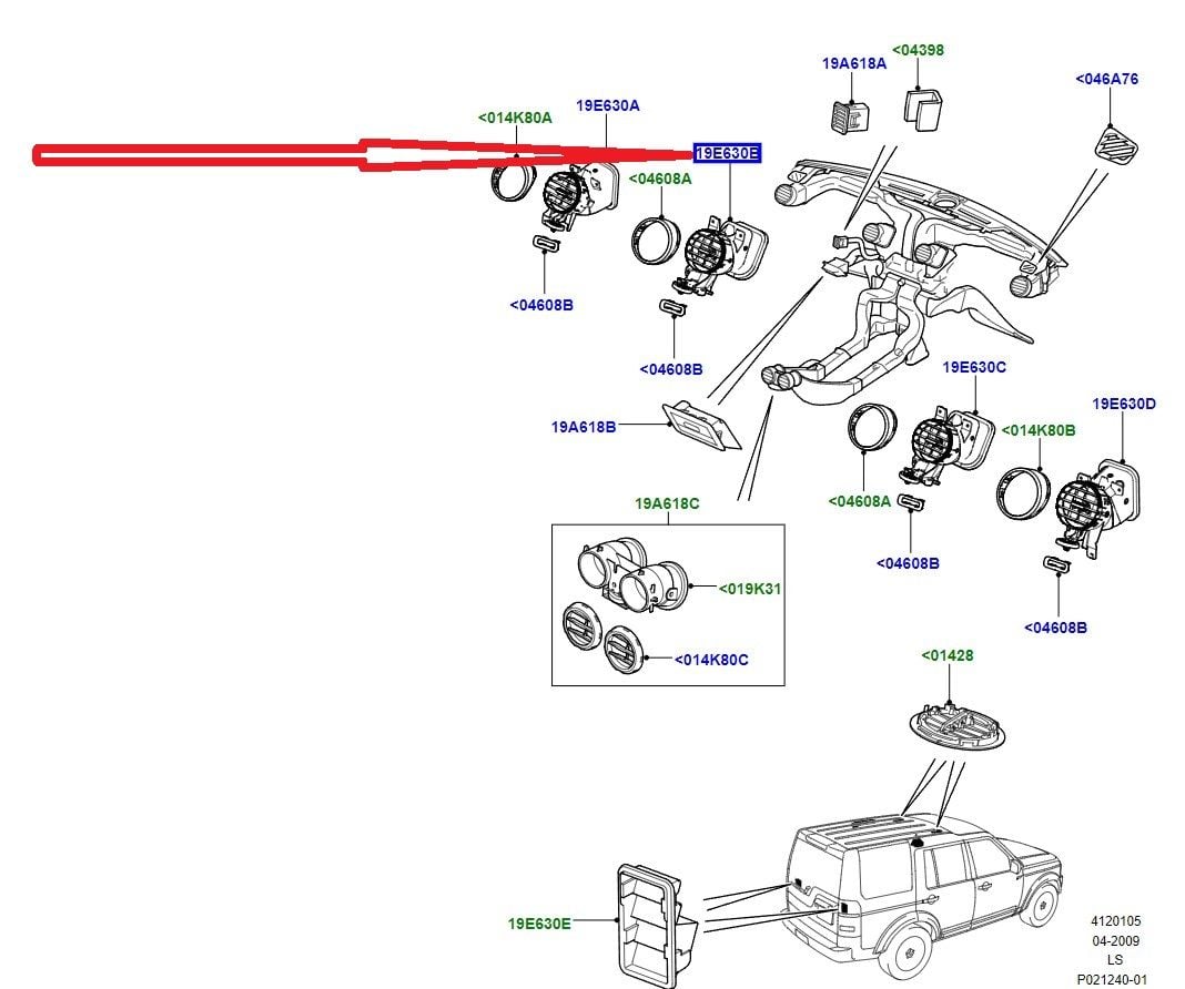 LR039081 Ön İç Havalandırma Izgarası Orta Sol Discovery 4