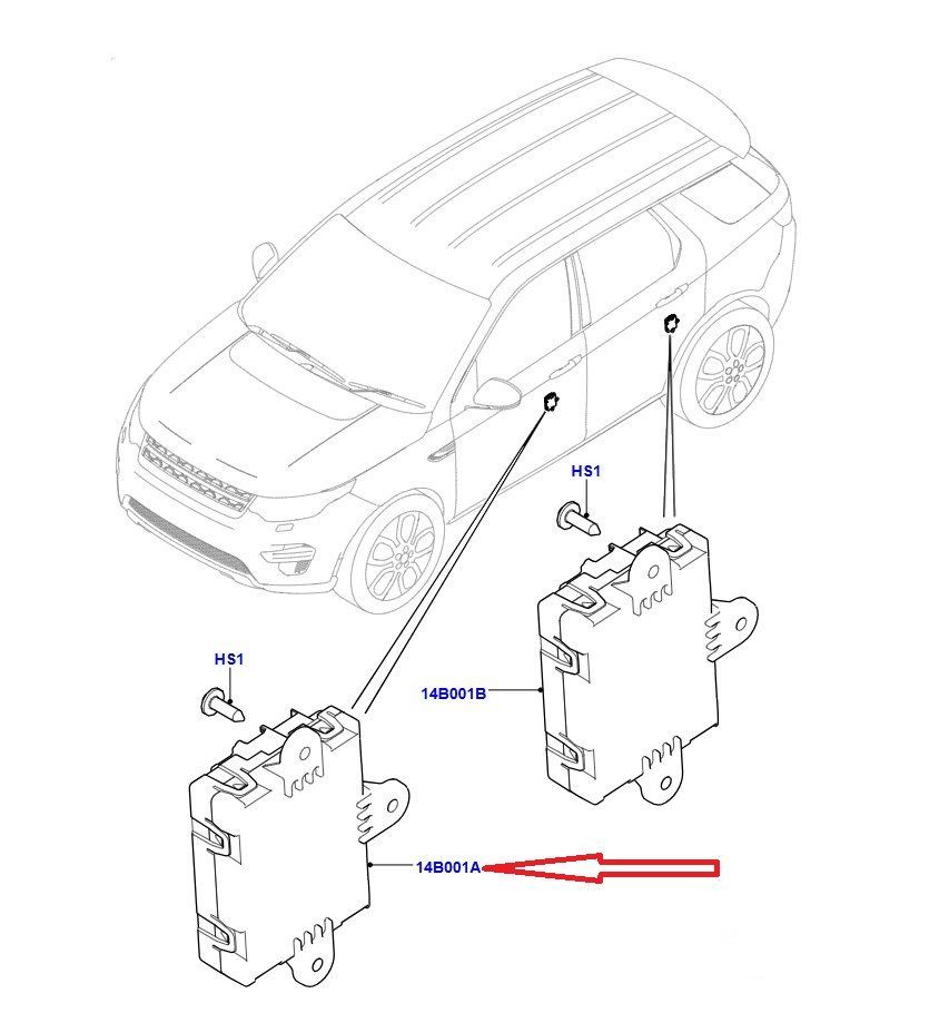 LR095501 T4A14035 Kontrol Modülü Ön Kapı Sol