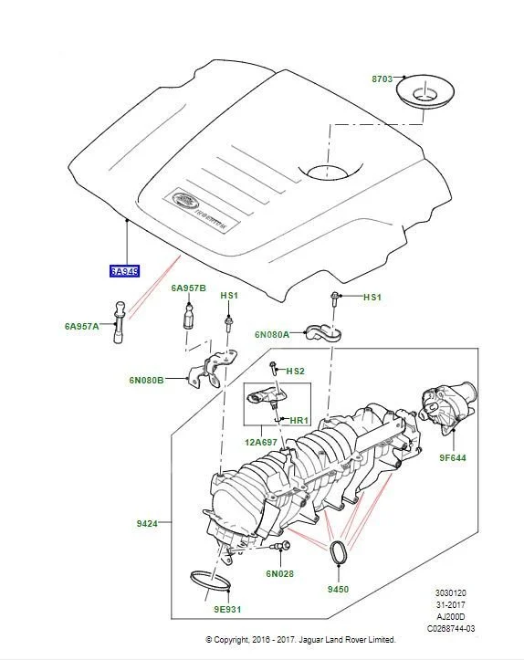 LR137025 Motor Üst Kapak LR097161