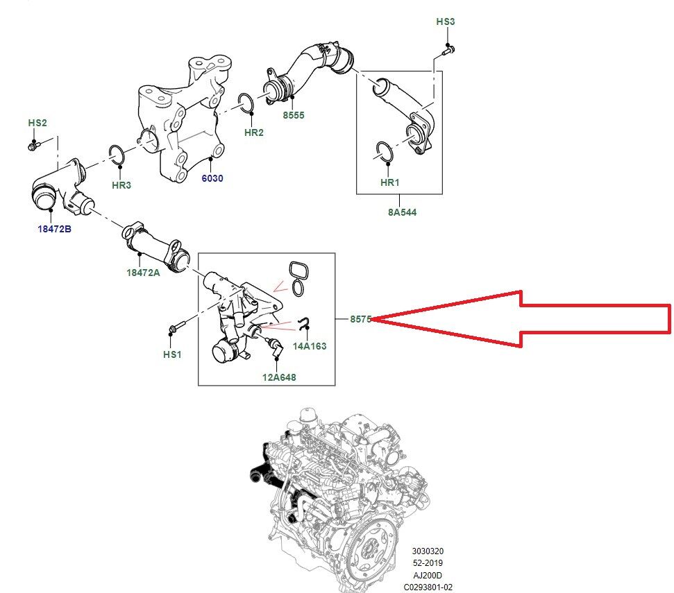 LR115274 Termostat Evoque Sport