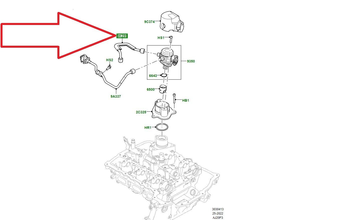 LR125400 T4N32927 Benzin Borusu Yüksek Basınç