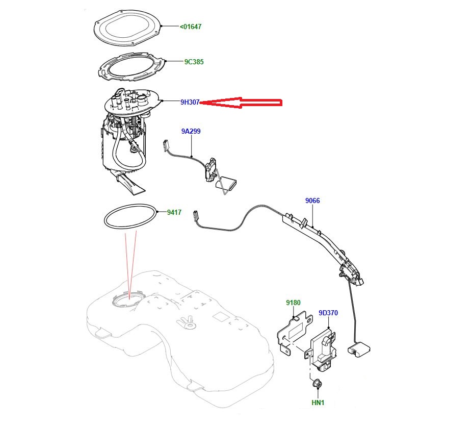 LR127415 LR117502 J9C20579 Benzin Pompası Depo İçi