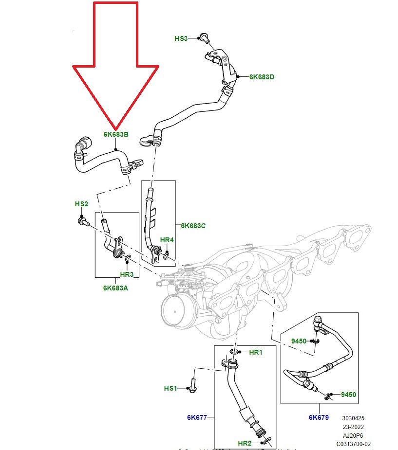 LR151547 Intercooler Soğutma Suyu Hortumu Üst