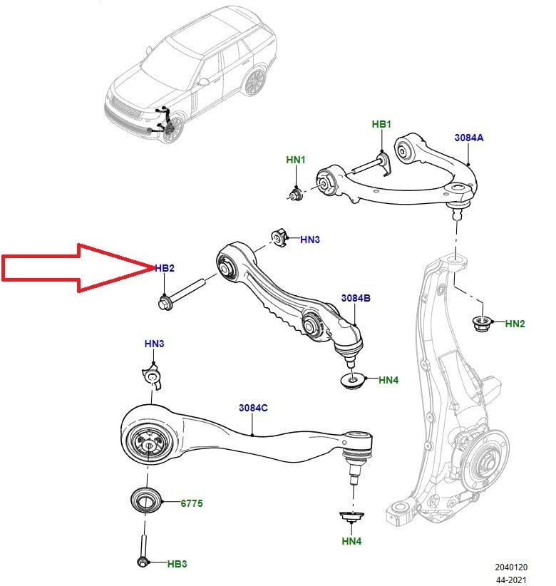 LR152740 LR152736 Salıncak Civatası Range Rover