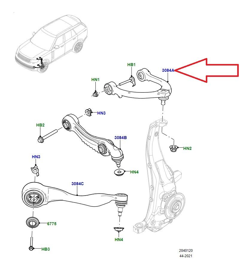 LR152748 Üst Salıncak Sol Orijinal Range Rover