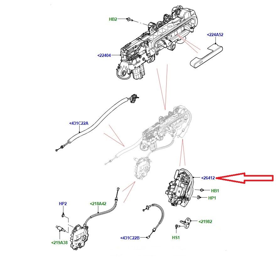 LR153723 Kapı Kilidi Sağ Arka Range Rover