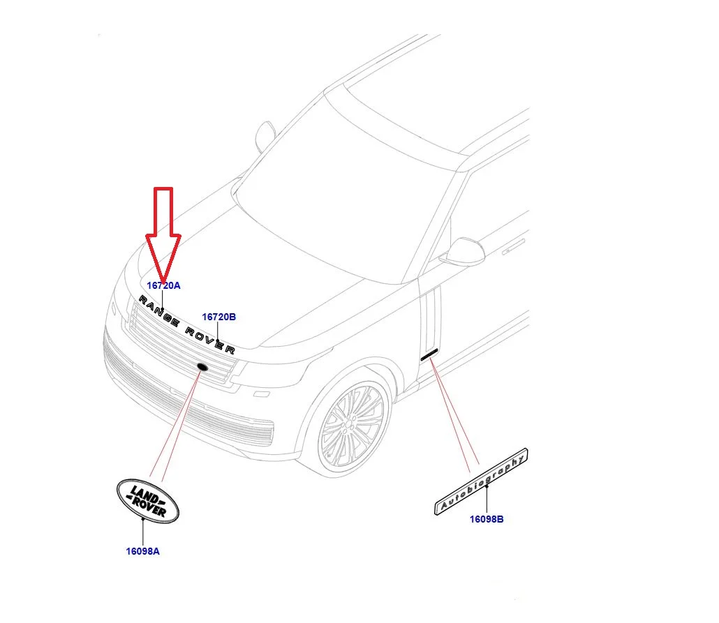LR154109 Ön Kaput RANGE Yazısı Graphite Atlas