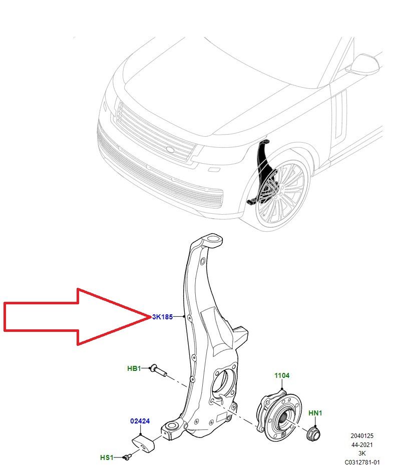 LR154192 Aks Taşıyıcı Sağ Ön Range Rover