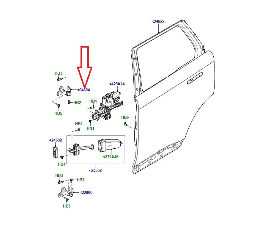 LR157459 Menteşe Arka Kapı Sol Üst Range Rover
