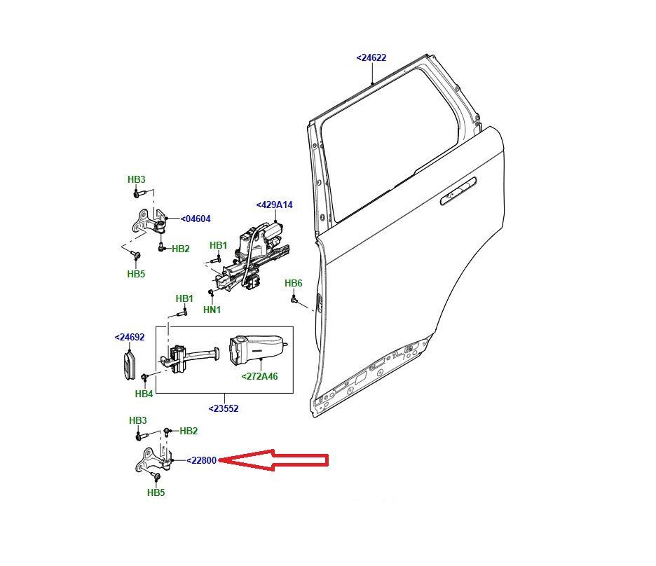 LR157513 Menteşe Arka Kapı Sol Alt Range Rover
