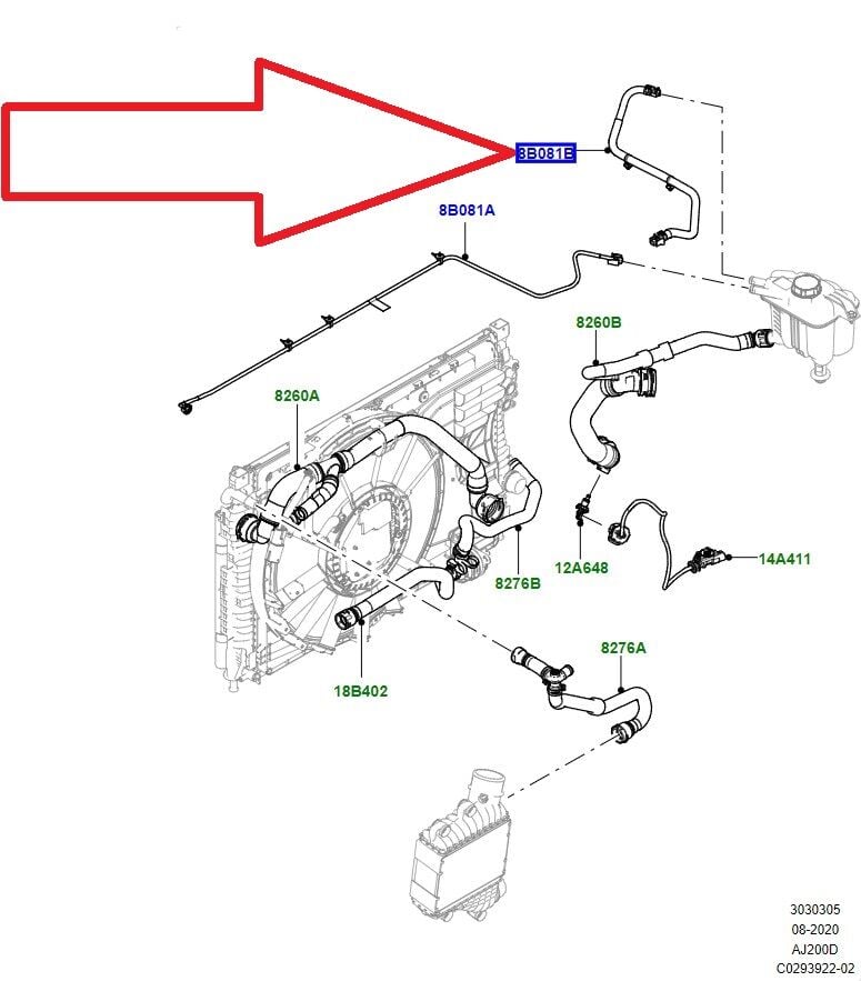 LR163784 LR142042 J9C35077 J9C26851 Hortum Yedek Su Deposu