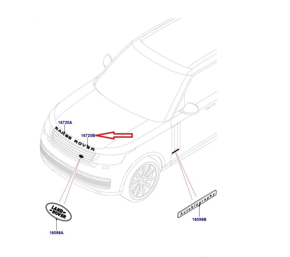 LR167710 ROVER Yazısı Ön Nickel Atlas