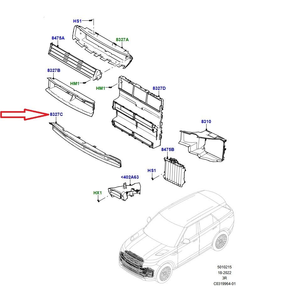 LR168397 Ön Panel Hava Yönlendirici Alt