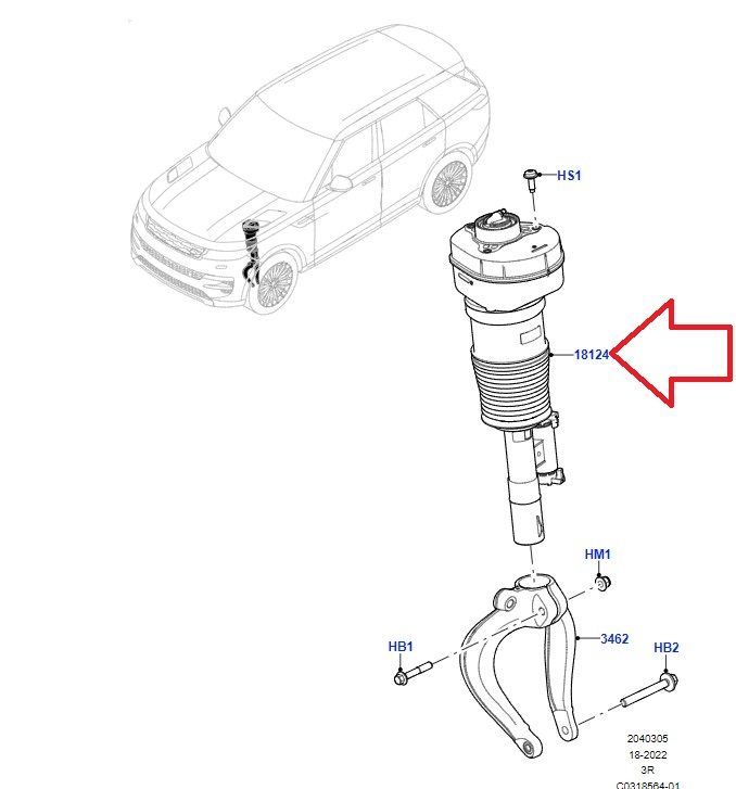 604123477 LR188836 LR170945 Körük Amortisör Sağ Ön Range Rover