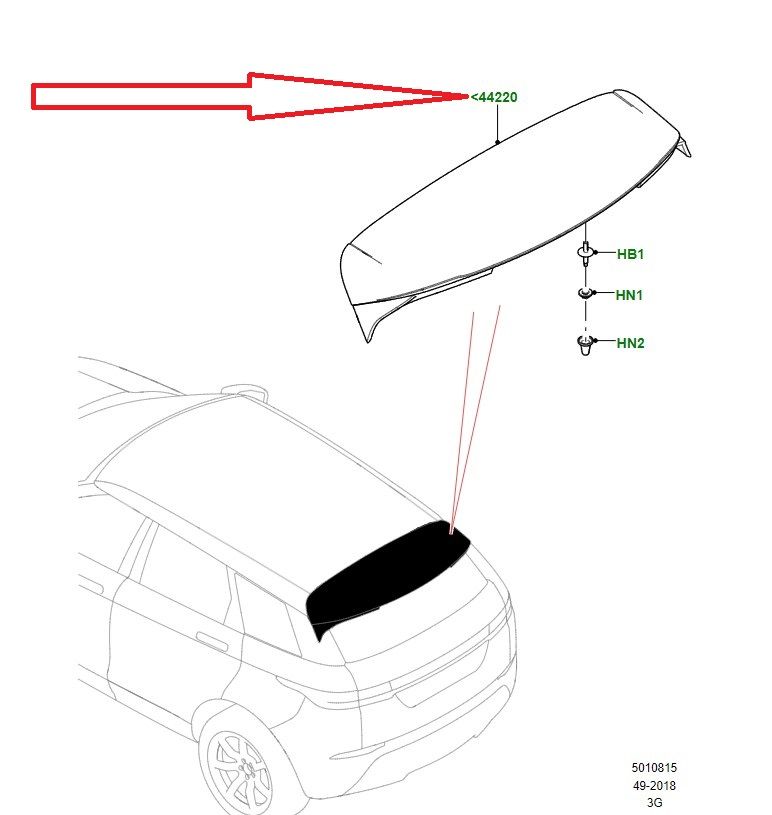 LR175414 LR137575 Arka Spoiler Range Rover Evoque