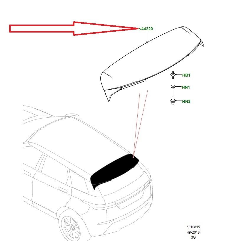 LR175414 LR137575 Arka Spoiler Range Rover Evoque