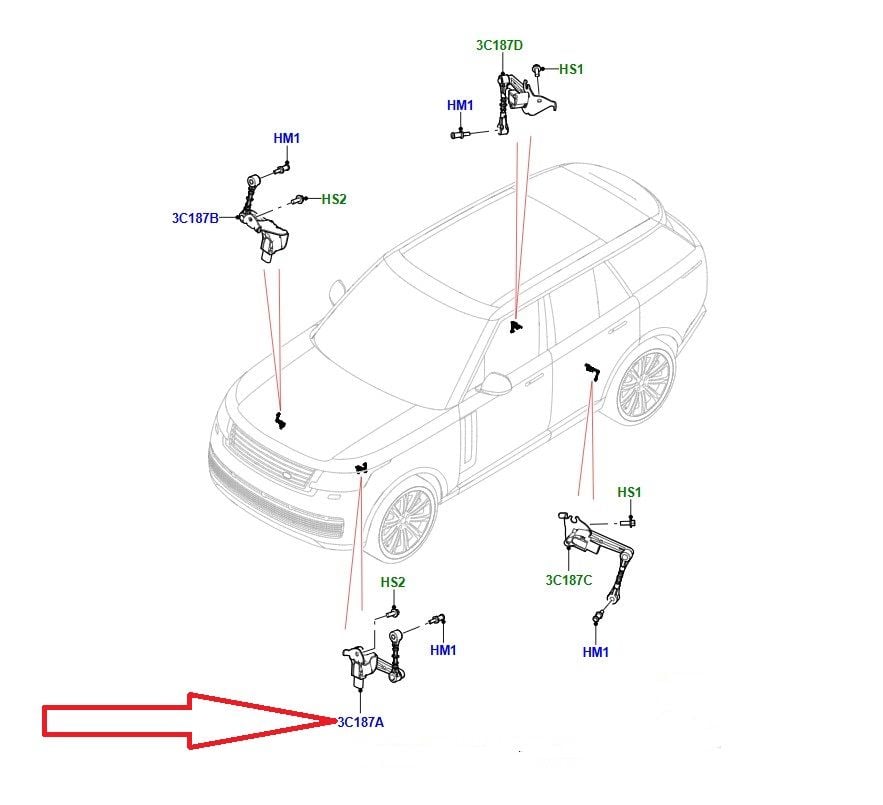 LR175622 LR153354 Seviye Sensörü Ön Sol Range Rover