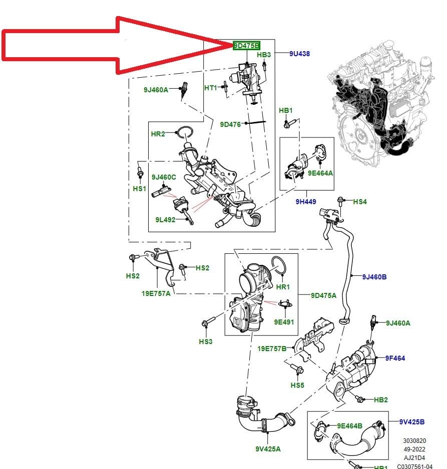 LR180630 JDE41535 EGR Valfi 2.0 Dizel
