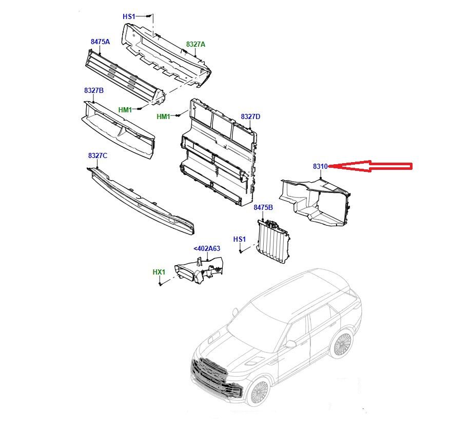 LR181142 LR168392 Hava Akış Deflektörü Sağ
