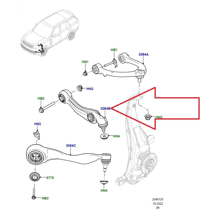 LR181851 Salıncak Alt Sol Range Rover
