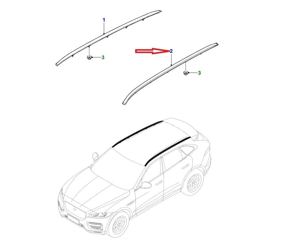 T4A6072 Tavan Çıtası Sol F-PACE